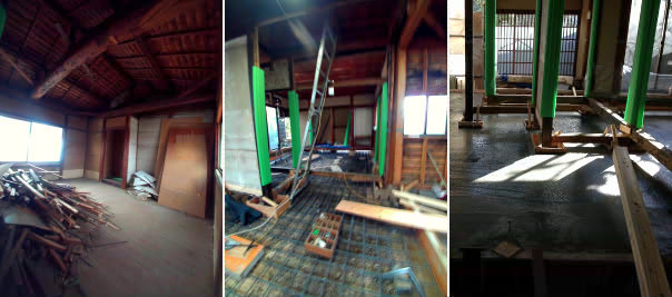 解体　／　配筋　／　ベタ基礎