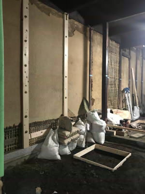 葛石据付・柱根継