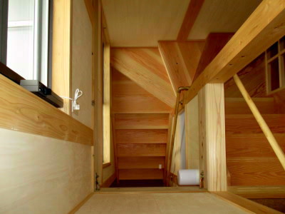 階段を見下ろす